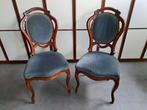 2 mooie stoelen met nieuwe velours bekleing TEAB, Huis en Inrichting, Stoelen, Ophalen, Hout, Gebruikt, Twee
