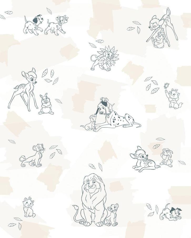 Disney Animals vlies behang, Disney dieren, Bambi, Lion King, Kinderen en Baby's, Kinderkamer | Inrichting en Decoratie, Nieuw