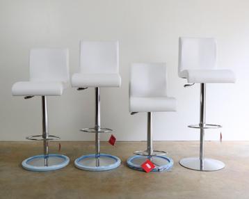 4x Italiaanse MIDJ Design barkrukken echt leer beschikbaar voor biedingen