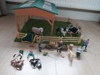 Schleich schuilstal, weiland met paarden en poppetjes, Ophalen of Verzenden, Gebruikt, Jongen of Meisje