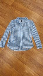 Mooie travel kwaliteit blouse van Iz naiz maat L blouw/beige, Iz naiz, Blauw, Maat 42/44 (L), Ophalen of Verzenden
