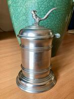 Tinnen beker met scharnierdeksel, Antiek en Kunst, Ophalen of Verzenden