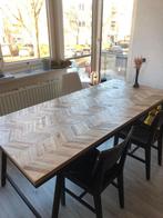 Teakhout tafel 200x90, Huis en Inrichting, Tafels | Eettafels, Ophalen, Teakhout, 50 tot 100 cm, Zo goed als nieuw