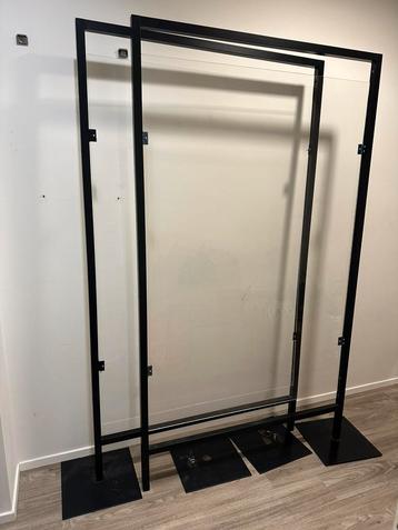 2x Scheidingswand beschermwand transparant H190xB108 op voet beschikbaar voor biedingen