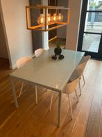 Tafel met 4 Kuipstoelen, Huis en Inrichting, Tafels | Eettafels, Gebruikt, Modern, Vier personen, Rechthoekig