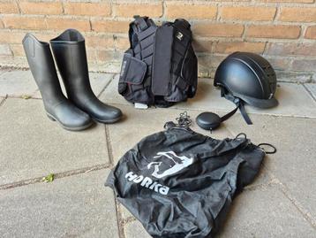 Paardrijkleding, laarzen, protector, helm/cap/ oortje beschikbaar voor biedingen