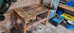 Houten Werkbank met bankschroef, Doe-het-zelf en Verbouw, Ophalen, Gebruikt, Bankschroef