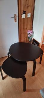 Zwarte tafeltjes, 3-poots, asymmetrisch, Huis en Inrichting, Ophalen, Gebruikt, 50 tot 100 cm, 50 tot 100 cm