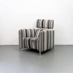 1x Leolux Goncharov Fauteuil Gestreepte Stof - Gepolijst, Minder dan 75 cm, Leer, Ophalen of Verzenden, Zo goed als nieuw