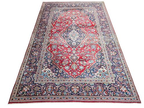 Handmade Persian wool Keshan carpet medallion 198x301cm, Huis en Inrichting, Stoffering | Tapijten en Kleden, Gebruikt, 150 tot 200 cm