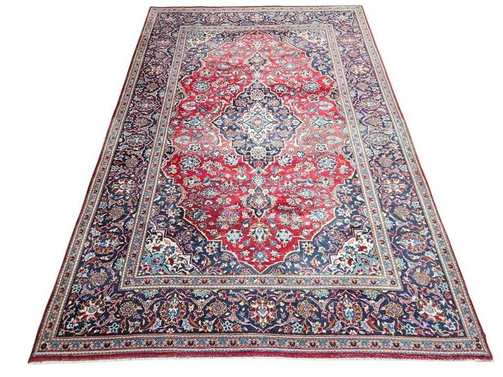 Handmade Persian wool Keshan carpet medallion 198x301cm, Huis en Inrichting, Stoffering | Tapijten en Kleden, Gebruikt, 150 tot 200 cm