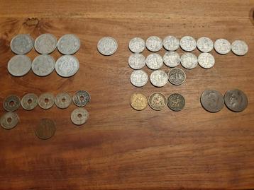 Mooie set oude munten uit frankrijk van 18xx tot WO2 beschikbaar voor biedingen