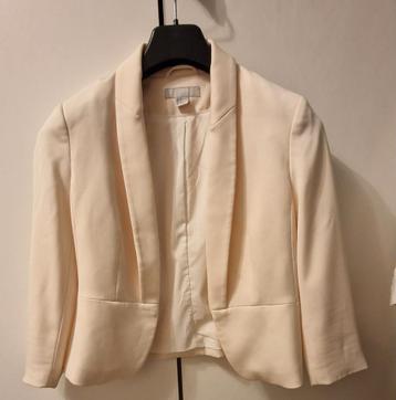 H&M dames ivoor wit blazer maat 38 valt als maat 36 beschikbaar voor biedingen