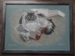 Tekening pastelpotlood kat, Ophalen of Verzenden, Zo goed als nieuw, 75 tot 100 cm, Tekening