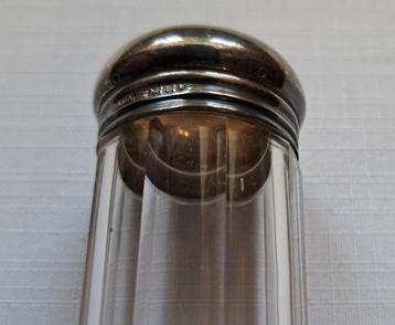 Oude kristal suikerstrooier sterling zilver dop Londen beschikbaar voor biedingen