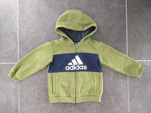 Adidas vestje groen met blauw maat 80 zgan, Kinderen en Baby's, Babykleding | Maat 80, Zo goed als nieuw, Jongetje of Meisje, Truitje of Vestje