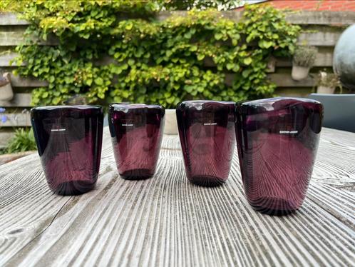 Gunther lambert art glas vaas aubergine paars, Huis en Inrichting, Woonaccessoires | Vazen, Zo goed als nieuw, Overige kleuren