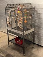 Grote vogelkooi ingericht, Ophalen, Zo goed als nieuw, Metaal, Vogelkooi