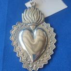 325 EX Voto Vlammend hart van tin, Antiek en Kunst, Antiek | Religie, Ophalen of Verzenden