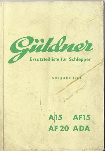 Güldner Ersatzteilliste Schlepper traktor trekker beschikbaar voor biedingen