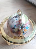 Gemstone Globe / Edelstenen wereldbol. Parelmoer&Edelstenen, Huis en Inrichting, Woonaccessoires | Wereldbollen, Ophalen, Zo goed als nieuw