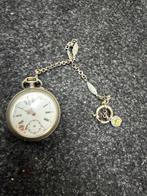 Antiek zilveren zakhorloge met ketting, Sieraden, Tassen en Uiterlijk, Horloges | Antiek, Overige merken, Zakhorloge, Ophalen of Verzenden