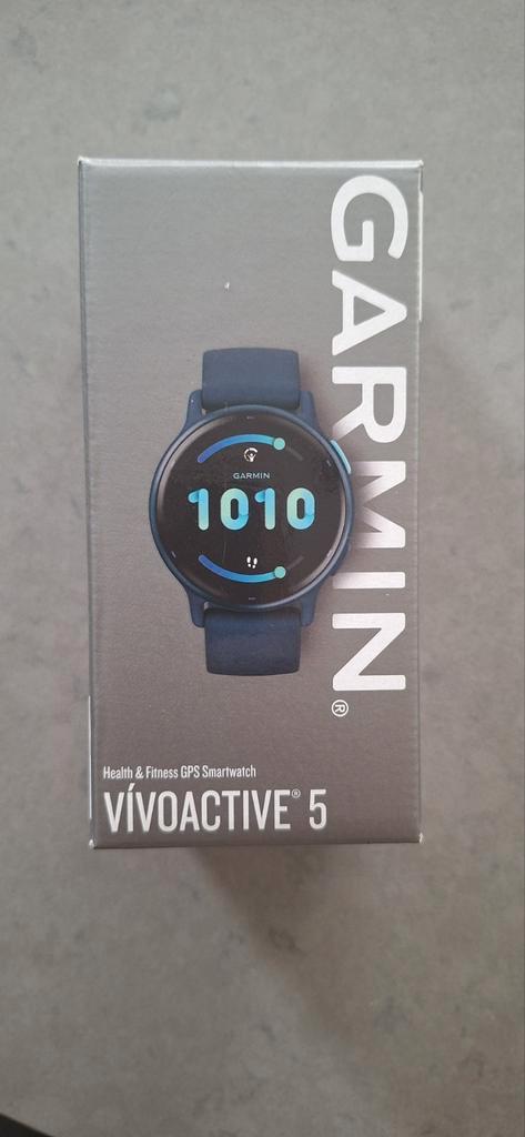 Garmin Vivoactive 5 music blauw. Als nieuw met garantie., Sieraden, Tassen en Uiterlijk, Sporthorloges, Zo goed als nieuw, Android