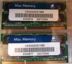 DDR 3 -- 2 x 2 Gb Mac memory Corsair 1066mhz, Computers en Software, RAM geheugen, 2 GB, Laptop, Zo goed als nieuw, DDR3