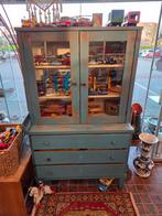 Charmante brocante kast, buffetkast keukenkast, wijnkast, Huis en Inrichting, Kasten | Buffetkasten, Ophalen, Gebruikt, Glas, 150 tot 200 cm