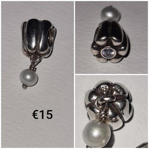 Pandora bedel zilver met zirkonia en parel * meer pandora *, Sieraden, Tassen en Uiterlijk, Bedels, Zo goed als nieuw, Pandora