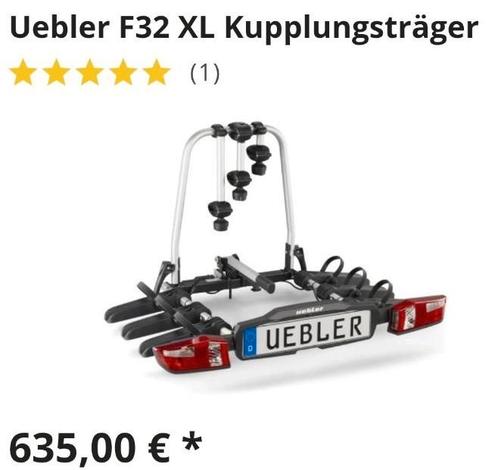 Uebler F32 XL Fietsendrager - 3 fietsen - Zo Goed Als Nieuw!, Auto diversen, Fietsendragers, Zo goed als nieuw, Trekhaakdrager