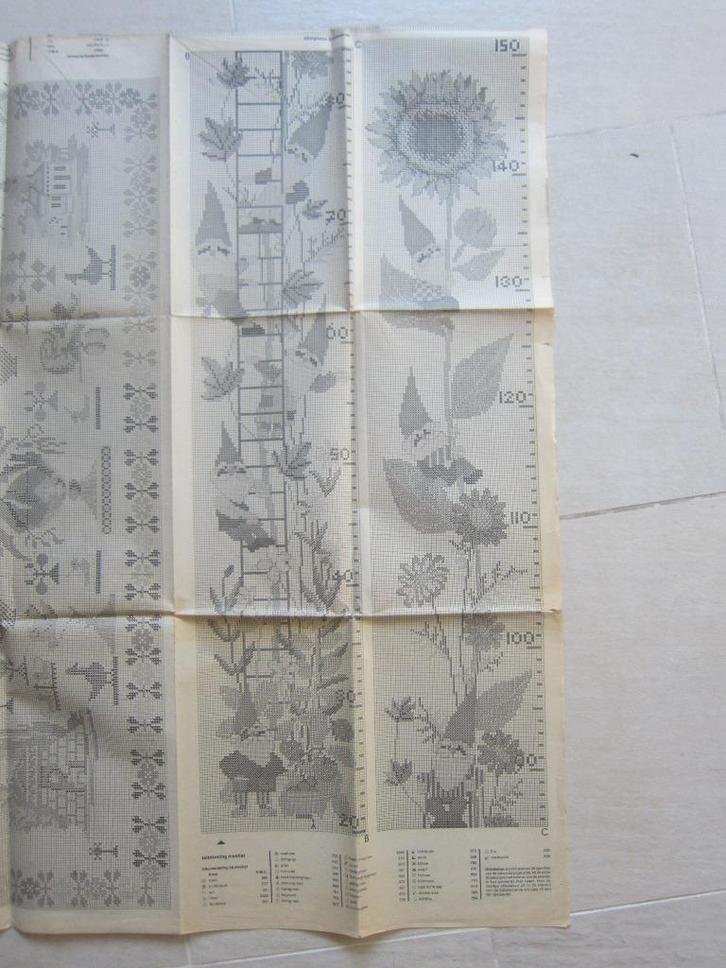 Kabouters tuin en Borduur en patroon kruissteek zonnenbloem, Hobby en Vrije tijd, Borduren en Borduurmachines, Zo goed als nieuw