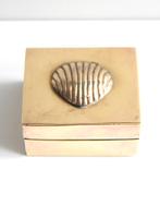 Prachtig vintage messing/ koperen schelpen doosje, Ophalen of Verzenden