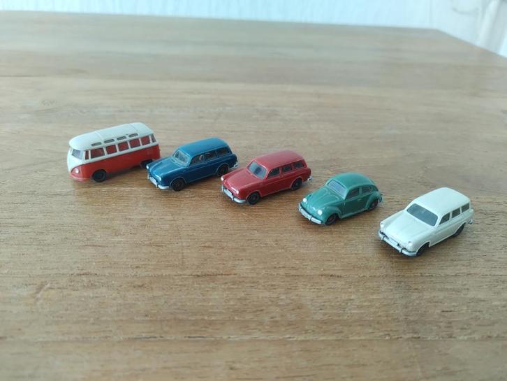 5x Wiking VW kunststof modelauto T1 kever 1500 variant, Hobby en Vrije tijd, Modelauto's | 1:87, Gebruikt, Auto, Wiking, Ophalen of Verzenden