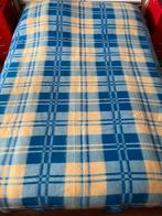 Retro vintage geruite 1-persoons / 2-persoons deken, Eenpersoons, Blauw, Ophalen of Verzenden, Deken of Dekbed