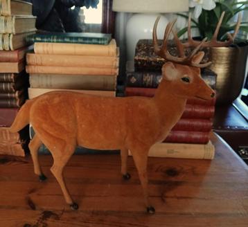Flock staand hert ree vintage groot hoogte 36 cm beschikbaar voor biedingen