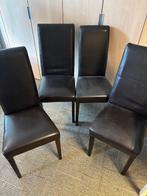 GRATIS Bruine leren stoelen, Huis en Inrichting, Ophalen, Gebruikt, Bruin, Leer