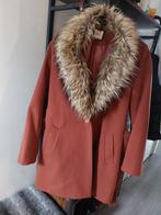 Kastte Jas met Bontkraag - Maat L, Bruin, Maat 42/44 (L), Ophalen of Verzenden, Kastte