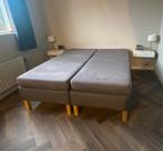 Ikea bed boxspring 160x 200 antraciet grijs incl matrassen, Ophalen, Gebruikt, Tweepersoons, 200 cm