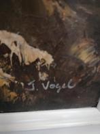 PRACHTIG OLIEVERF OP DOEK GESIGNEERD J. VOGEL  75X65 CM, Antiek en Kunst, Kunst | Schilderijen | Klassiek, Ophalen of Verzenden
