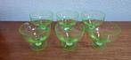 Andries Copier Leerdam glazen coupes uranium glas set van 6, Antiek en Kunst, Ophalen of Verzenden