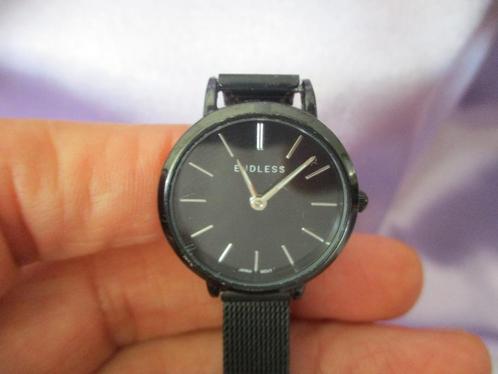 Endless dameshorloge met mooie zwarte mesh band, Sieraden, Tassen en Uiterlijk, Horloges | Dames, Zo goed als nieuw, Polshorloge