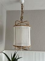 Hanglamp…bamboe met wit doek en touwtjes, Wit, Zo goed als nieuw, Ophalen