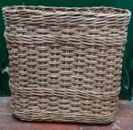 Grote rieten paraplu mand met leren handvatten, Huis en Inrichting, Woonaccessoires | Schalen en Manden, Ophalen of Verzenden