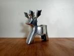 Leuke rendier kandelaar metaal in duidelijk gebruikte staat, Diversen, Kerst, Ophalen of Verzenden, Gebruikt