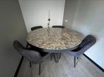Showroomuitverkoop: ronde kokosnoot epoxytafel met 4 stoelen, Ophalen, Nieuw