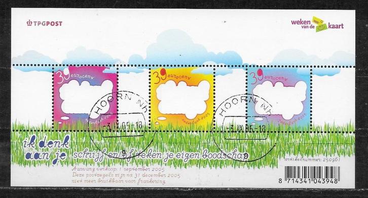 2005, Weken van de Kaart, blokje 3 zegels [2349] (K0207), Postzegels en Munten, Postzegels | Nederland, Ophalen of Verzenden