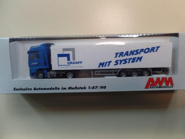 MAN trekker oplegger Graaff (AWM), Hobby en Vrije tijd, Modelauto's | 1:87, Nieuw, Bus of Vrachtwagen, AWM, Verzenden