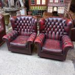 Chesterfield fauteuils, Huis en Inrichting, Fauteuils, Ophalen, Gebruikt, 75 tot 100 cm, 50 tot 75 cm