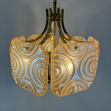vintage luxe hanglamp kroonluchter bewerkt glas / messing beschikbaar voor biedingen